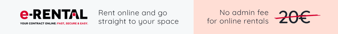 Rent online and go straight to your space. No admin fee for online rentals.