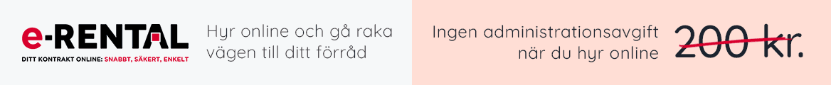 Hyr online och gå raka vägen till ditt förråd.
Ingen administrationsavgift när du hyr online.

